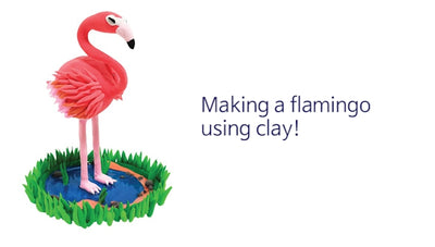 Making a flamingo using clay!