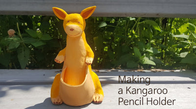 DIY clay |  How to make a kangaroo pencil holder