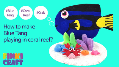 Paper craft | How to make Blue Tang playing in coral reef?