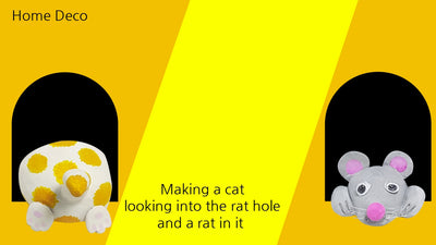 How to make a cat looking into the rat hole and a rat in it