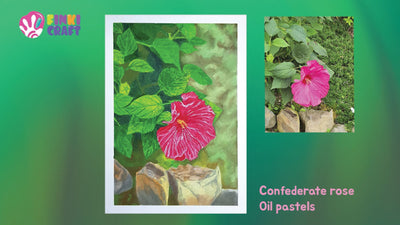 Hibiscus mutabilis (Confederate rose)_oil pastel