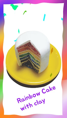 Rainbow cake with clay