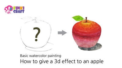 Basic watercolor painting | How to give a 3d effect to an apple