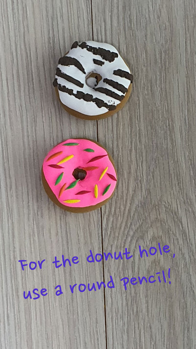 How to make donuts out of clay 🍩 For the hole, use a round pencil!