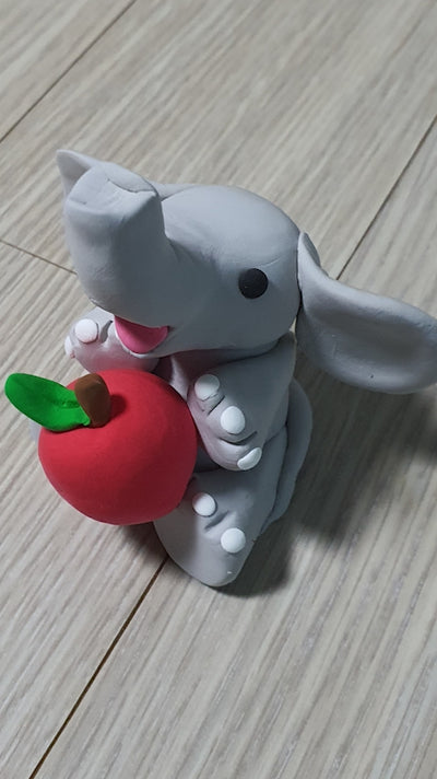 How to make an Elephant Holding apple with clay 🐘🍎