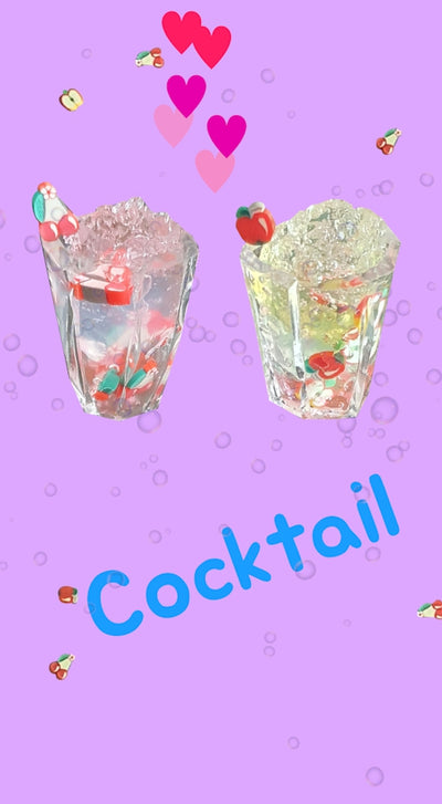 Cherry and apple cocktail craft  🍒🍎 🍸🍹| fruit cocktail craft |  Silicone tape & water beads  😍