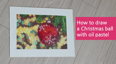 How to draw a Christmas ball with oil pastel 🎅