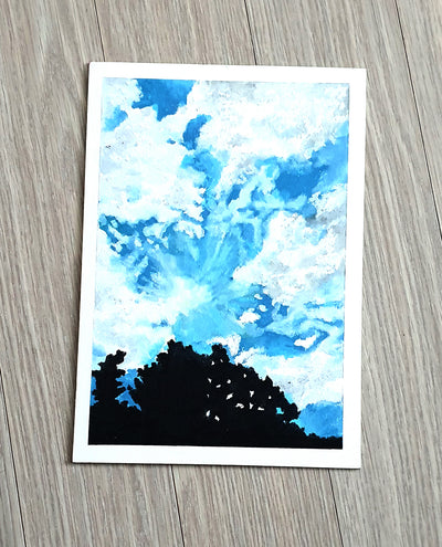 Draw Ray Light Clouds with oil pastel ☁️