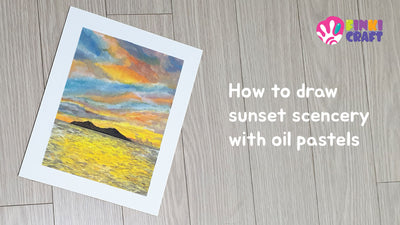 How to draw sunset scencery with oil pastels ☀️🌅