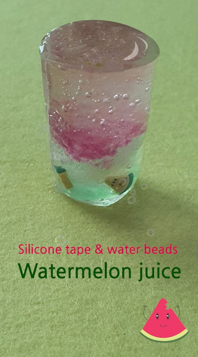 Watermelon Soda | Watermelon juice | Watermelon drink🍈🧊🍉🥤 🍹😋 | Silicone tape and water beads