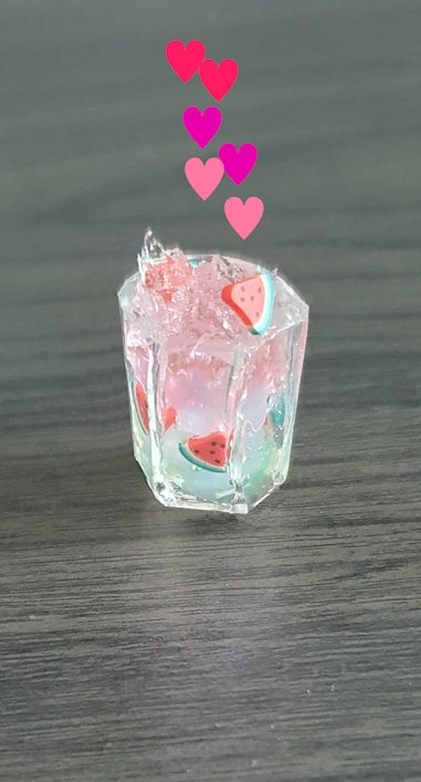 A glass of watermelon | Watermelon Cocktail Soda | Watermelon drink🍉🍹| Silicone tape and water beads