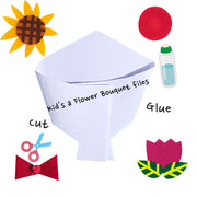 Kid's a a Flower Bouquet files, kid's education ad template PNG file